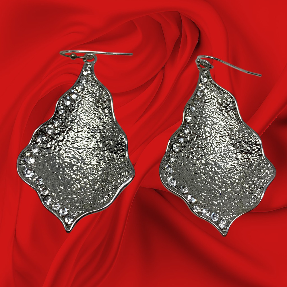 Vintage Y2K Modernist Silver Tone Dangle Earrings Pierced Avant Garde Artsy